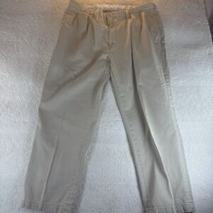 Polo Ralph Lauren Pants Mens 40x30 Khaki Classic Fit Pleated Front Chinos Preppy